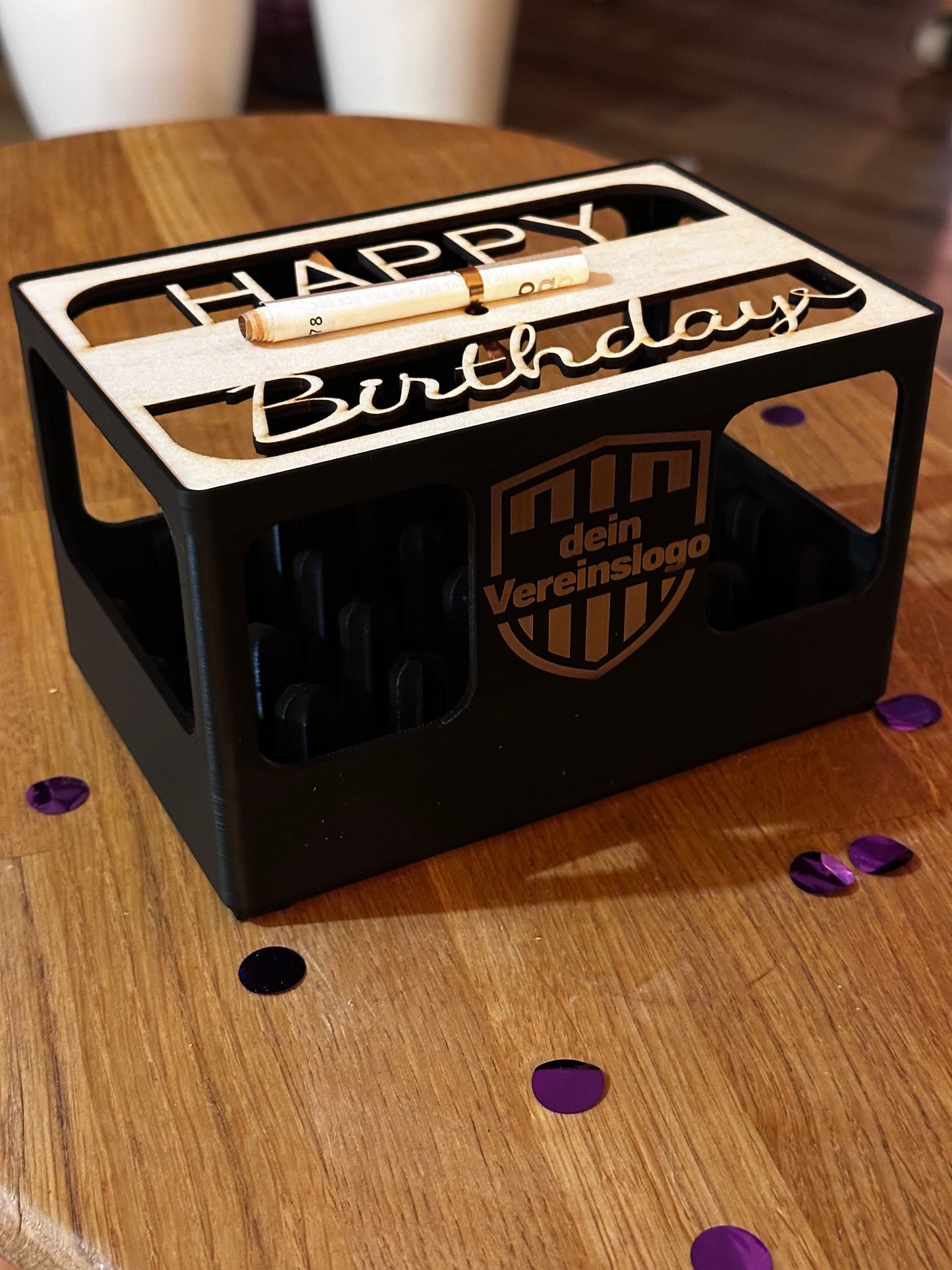 Geschenkbox für 24 Schnapsflaschen – stapelbar & personalisierbar