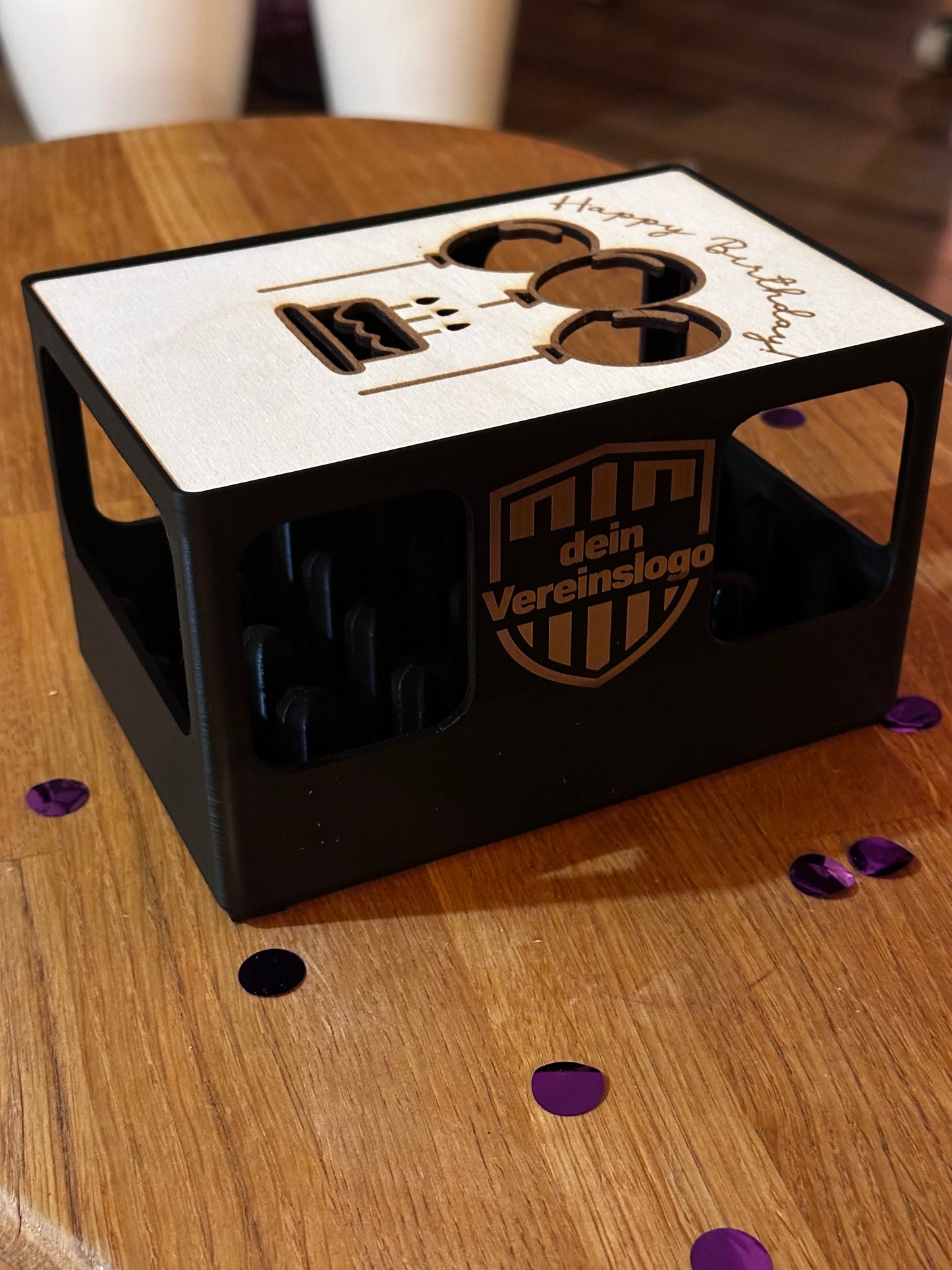 Geschenkbox für 24 Schnapsflaschen – stapelbar & personalisierbar