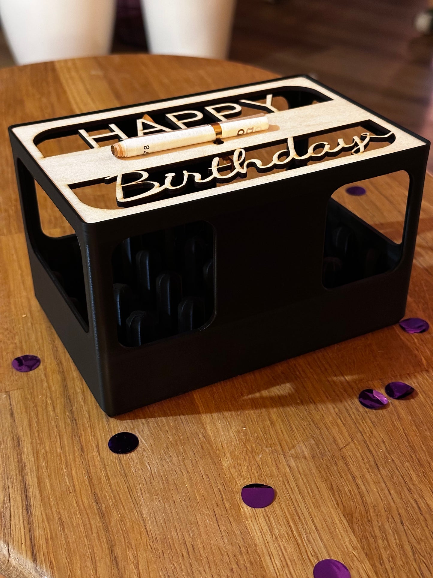 Geschenkbox für 24 Schnapsflaschen – stapelbar & personalisierbar